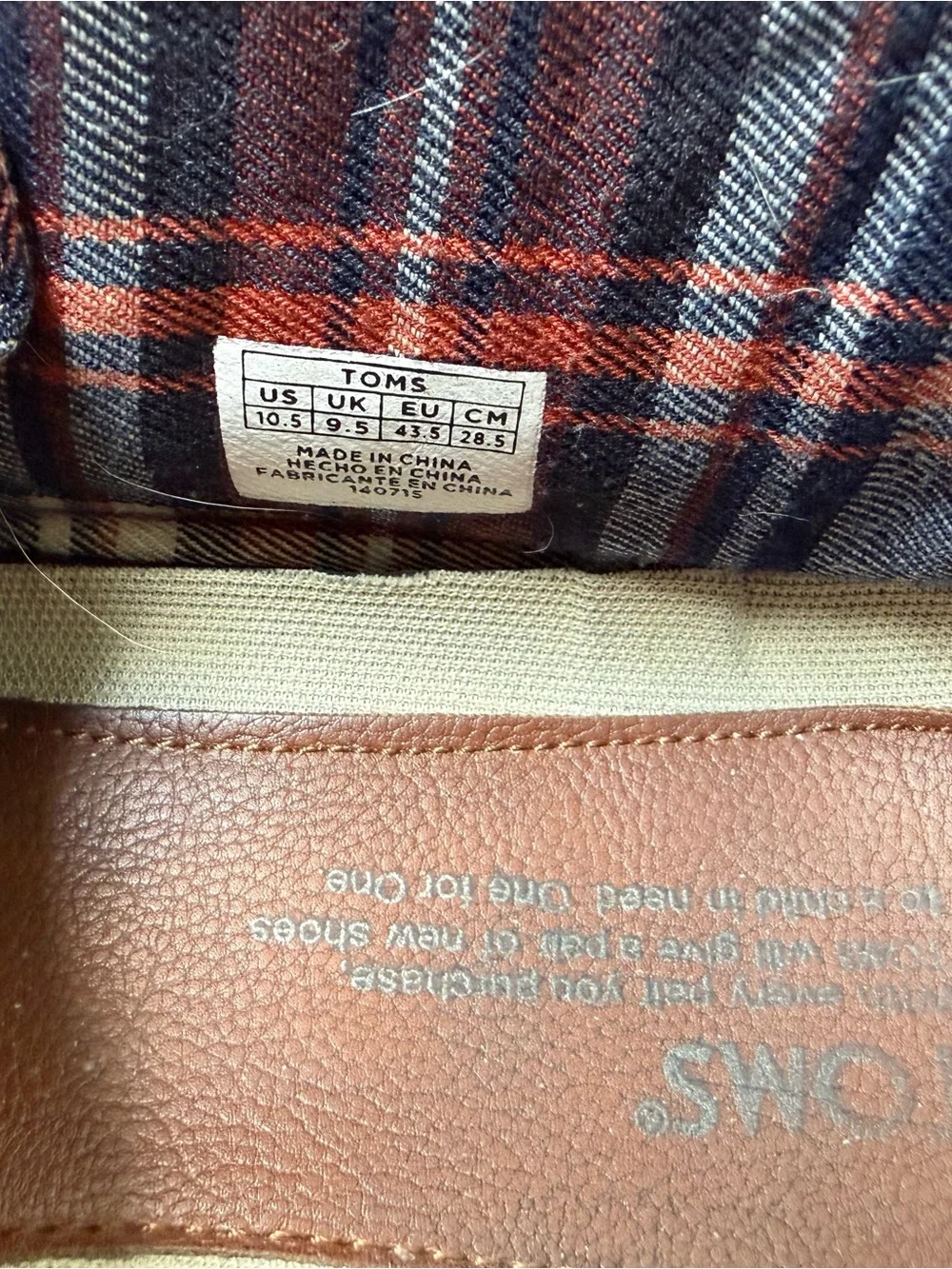 Toms chestnut leather